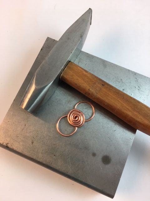 Karen Meador, Ph.D.'s Wire Roses Bracelet - , Contemporary Wire Jewelry, Coiling, Coiling Wire, Wire Coiling, Use a hammer